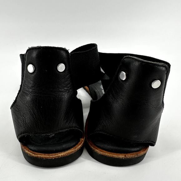 Sorel Ella Sandals Full Grain Leather Gladiator Slip On Flat Black 7.5 - Picture 5 of 7